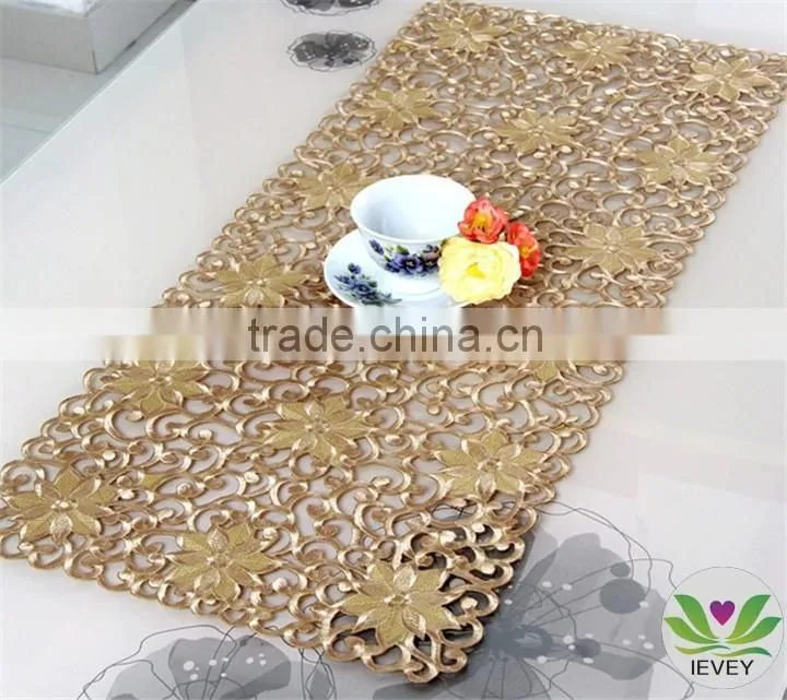 Cotton Fabric Wedding Table Cover China Manufacturer eyelet embroidery coffee tablecloth