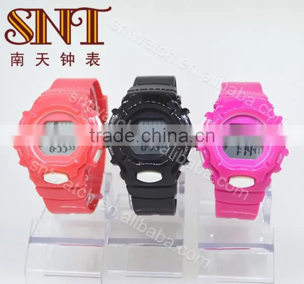 Popular digital watch LCD watch with coral color
