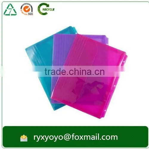 a4 plastic clear pp 3 hole punched document file bag for binders