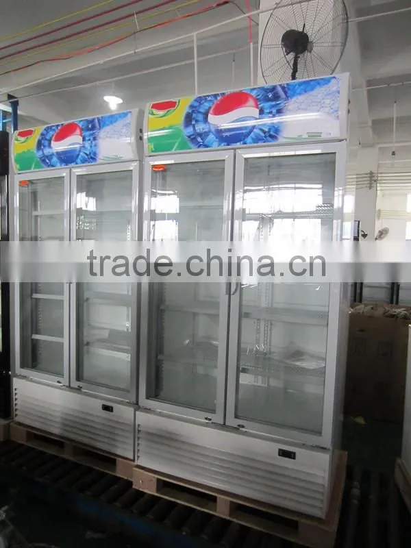 21~1000L upright display refrigerator CE CB SASO