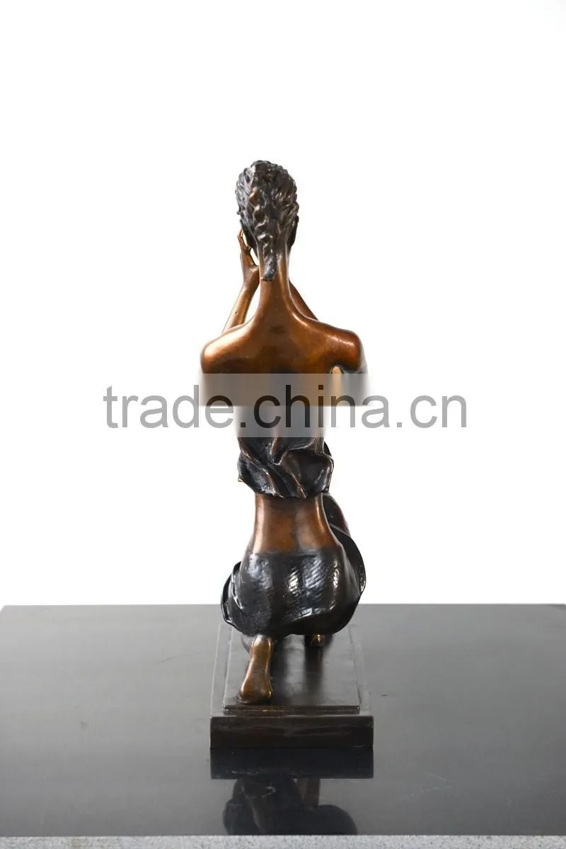 Bronze Statue Of Abstract Figure Women Elaborate Sculpture Home Decor Interior Decorating