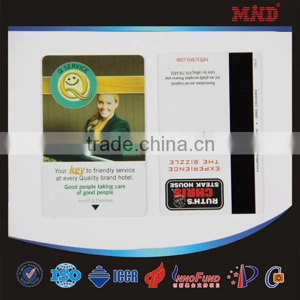 MDC811 New avaival silver Hico blank magnetic stripe smart card with SLE4428