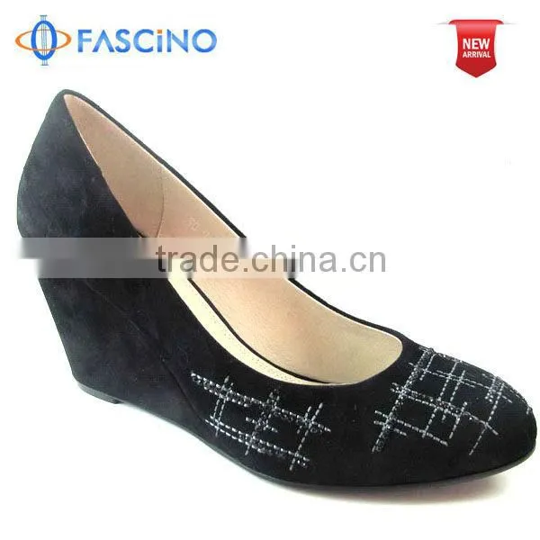 Genuine leather wedge shoes