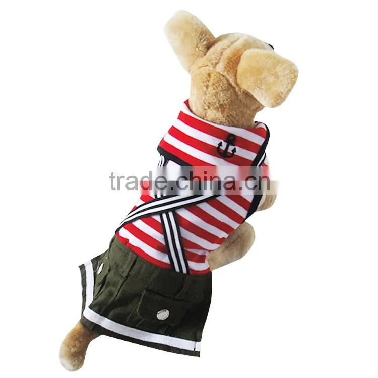 Wholesale Sailor Striation Dog Couples Dress fit for Spring Summer Autumn