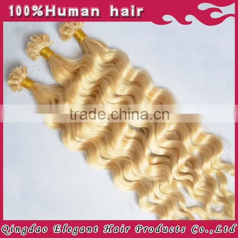 5a grade blonde 1g per strand 100% cheap remy u tip hair extension wholesale
