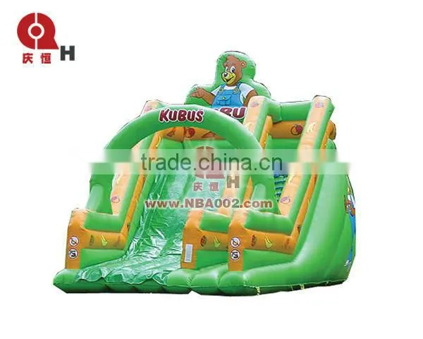 QHIS05 Love Bear Children Outdoor Inflatable Slide With Mini Archway