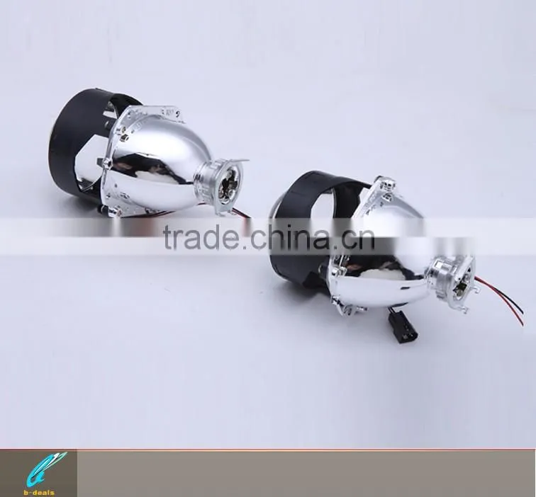 2.5 inch H1 H7 H4 hid projector lens with yellow white colors smd angel eyes