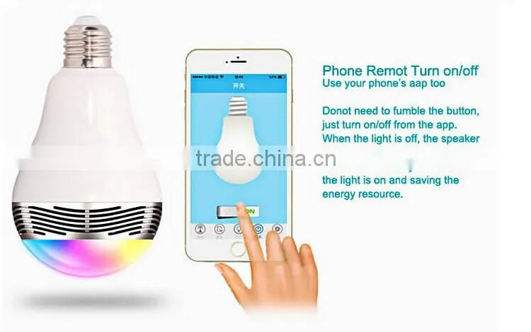 changeable colour E27 Led Bulb Lamp Bluetooth Speaker With Remote Control