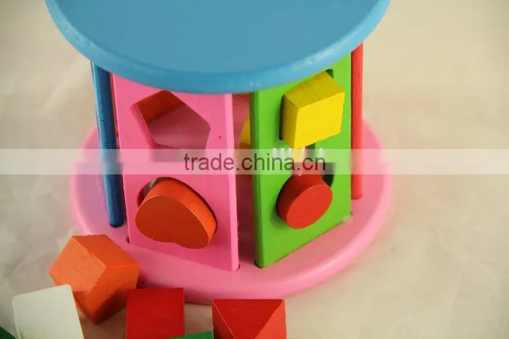 Intelligence shape wheel wooden block toy