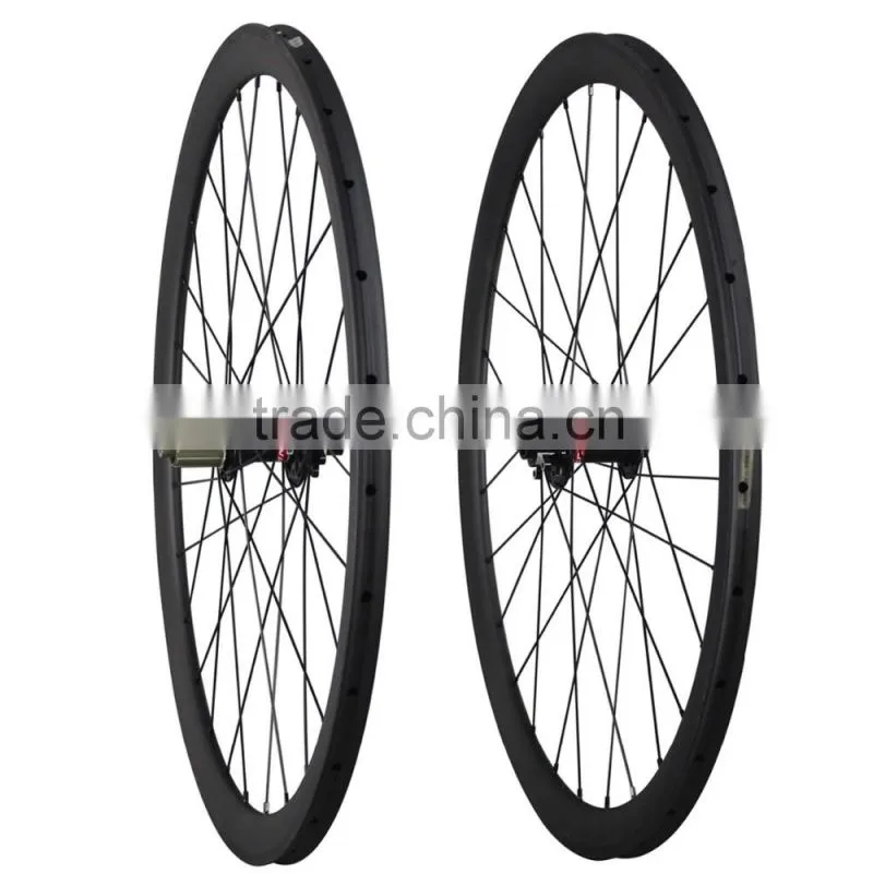 2016 High grade carbon road bike wheels 700C 38mm tubular disc brake wheel cyclocross carbon wheels