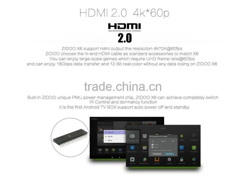 Zidoo x6 pro Android 5.1 TV Box Fully loaded Kodi RK3368 Octa Core 64Bit 2G/16G WIFI 5.8G