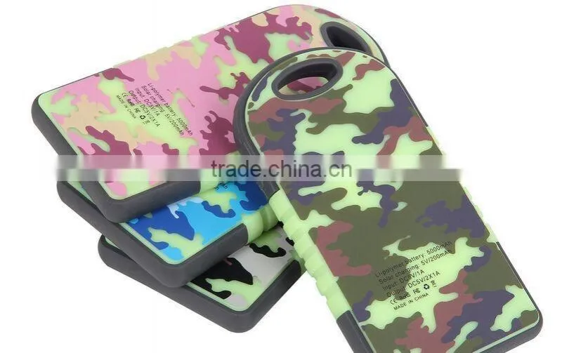 wholesale portable Camoflage waterproof mobile solar power bank