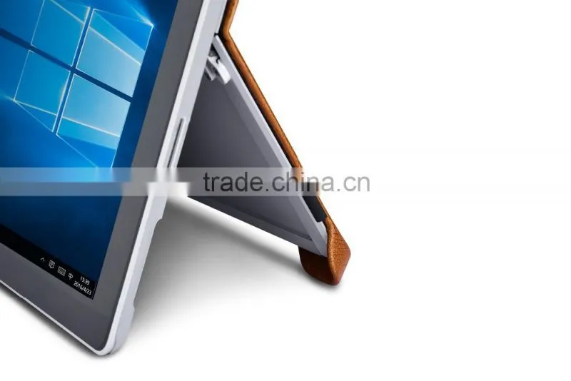 Icarer Vintage Series Luxury Genuine Leather Back cover for Surface Pro 4 Oil wax grain holder leather case for surface pro 4r