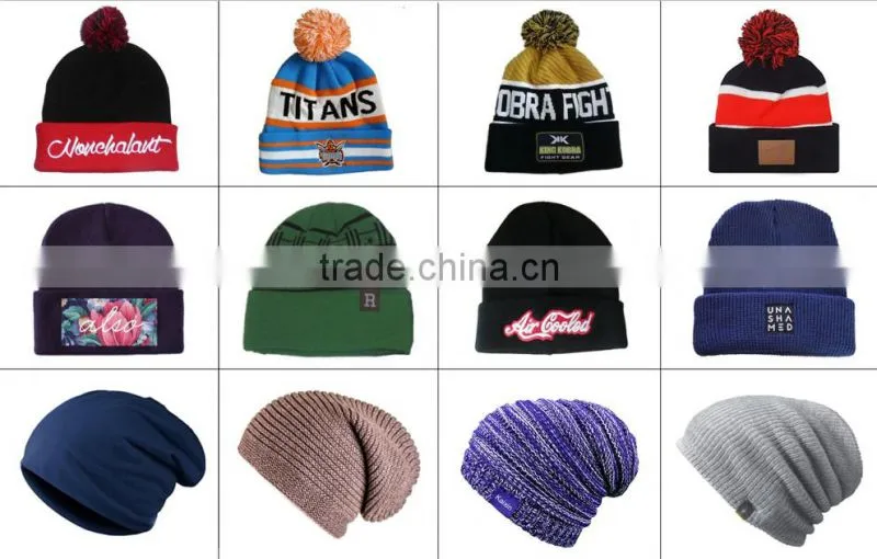 custom hot sell fitted printing beanie winter hat