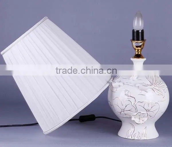 China ceramic lamp base in white color