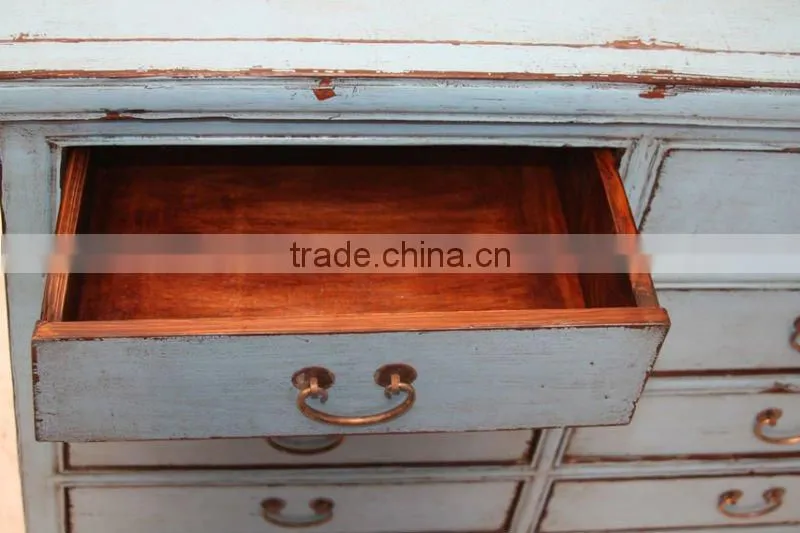 Chinese Antique Blue Filing Cabinet