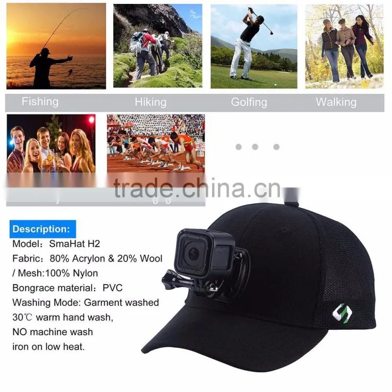 Smatree Fashion Camera Hat for gopros with quick release mount