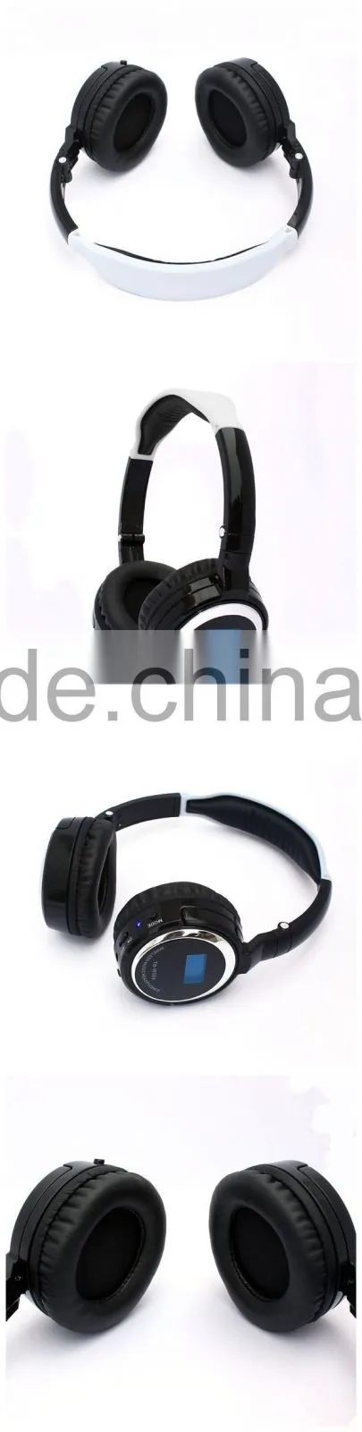 Hot selling product on November foldable wireless unique design with display screen sd card slot headphones built in fm radio