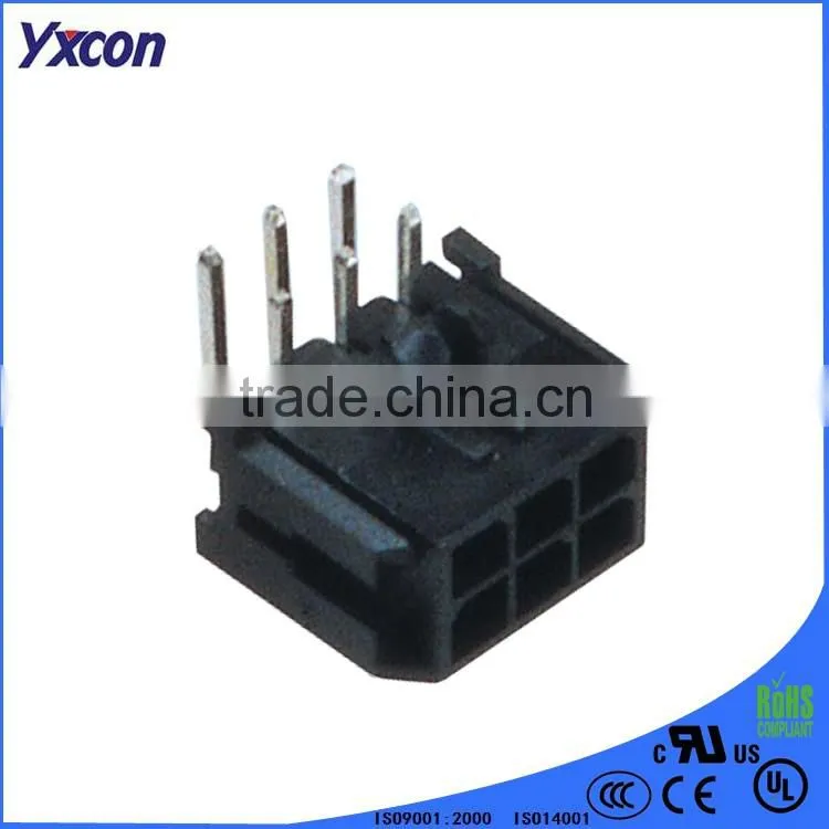 Dongguan manufacturer MX 3.0mm pitch 6pin dual row right angle A type Wafer&Housing connector