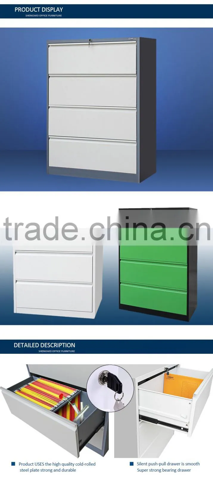 fire proof office file metal drawer chest