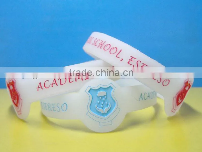 Silicone bracelet with country logo printed