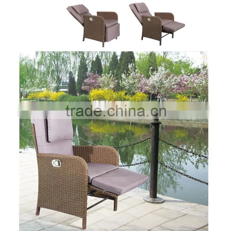outdoor wicker rattan reclining love chair seats