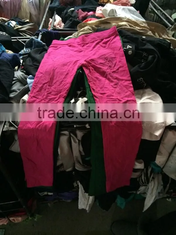 2015 hot sale colored used ladies leggings used clothes