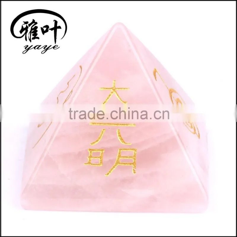 Wholesale fengshui crystal pyramid reiki chakra healing rose quartz pyramids