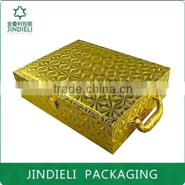 golden makeup set cosmetic gift box with handle