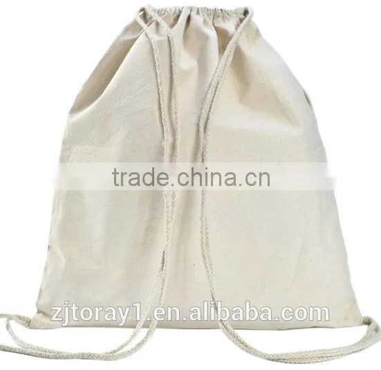 Good Quality Cotton Canvas Plain Drawstring Bag For Shopping