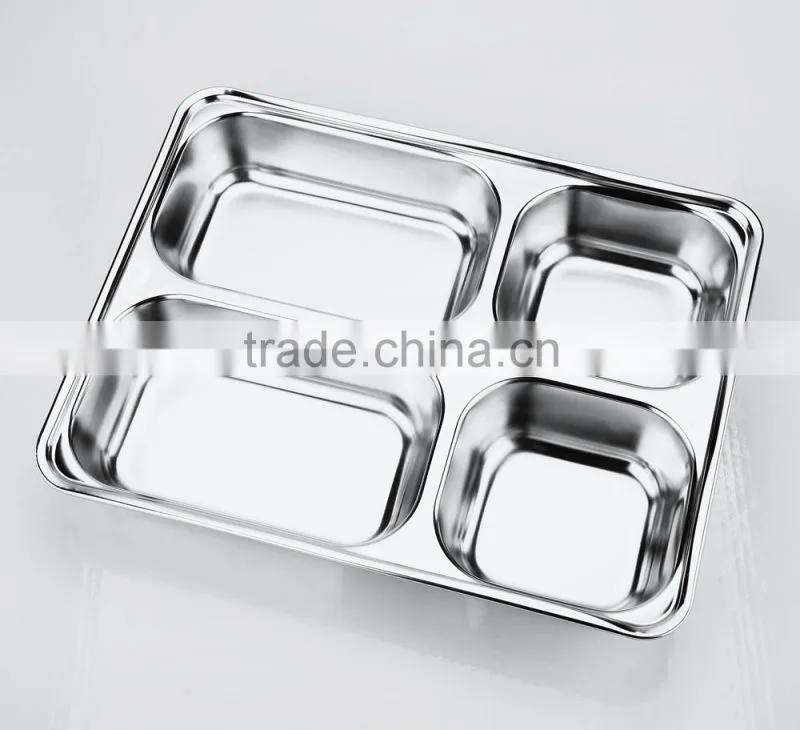 stainless steel lead and bpa free dinner square thick plate with cover for hotel 2015