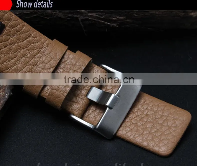 leather Watch Strap 26mm with fashionable stainless steel buckle Wholesale 3PCS