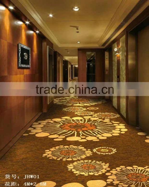 High Quality Luxury Warmth Fireproof Polyester Yarn Hotel Hall Corridor Carpet Customize Pattern Star Carpet