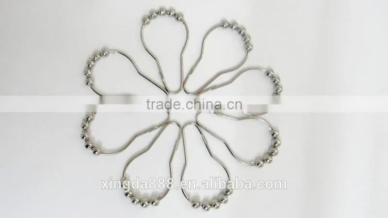 shower curtain hooks/100% metal shower curtain hooks/304 stainless steel curtain hooks