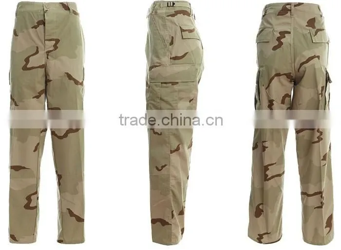 Poly/Cotton tri-colour desert camouflage army bdu military uniforms