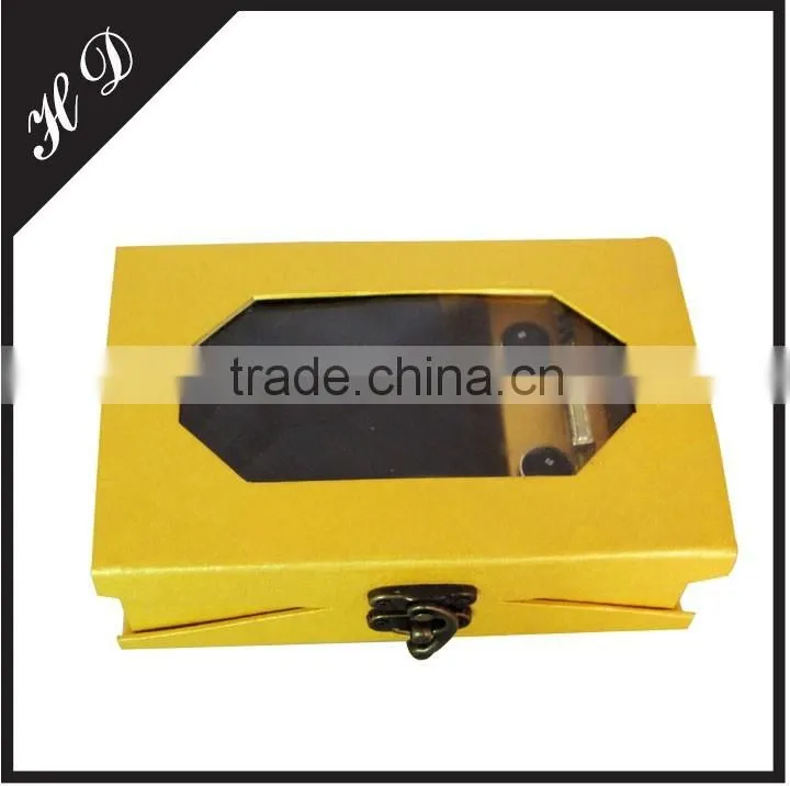 Clamshell Necktie Cufflink Tie Cilp Pocket Square Set Gift Box With PVC Window