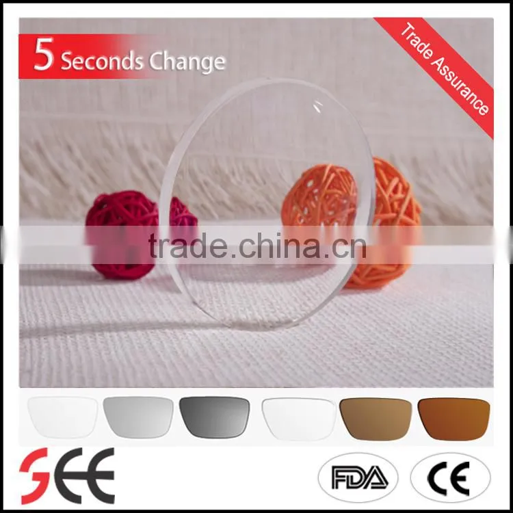 Factory 1.61 photochromic high index optical lens,single vision lens