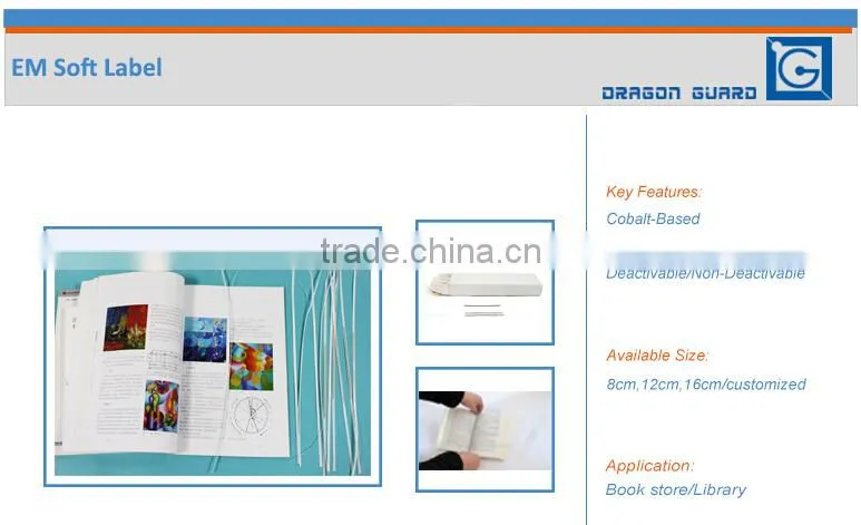EL004 12/16cm Cobalt Based EAS em label library book anti-theft label strip