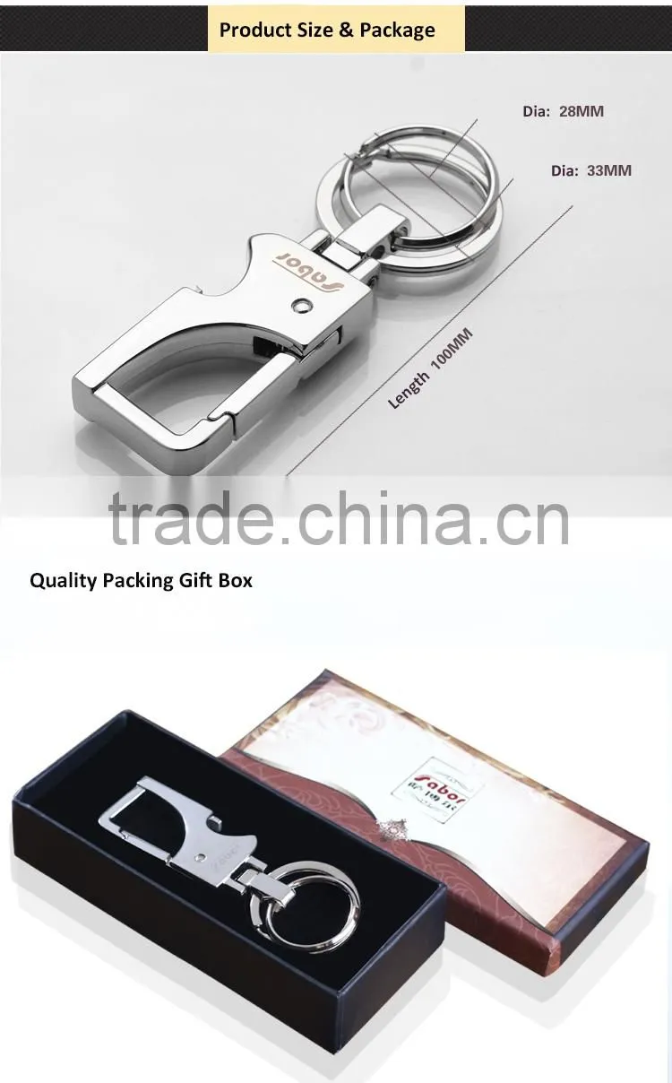 Whole Metal Double Rings Bottle Opener Key Chain