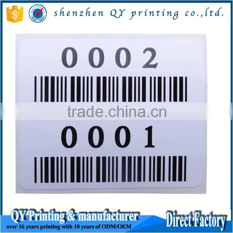 Cheap High Quality Custom Hot Selling Thermal Paper Sequential Number Label