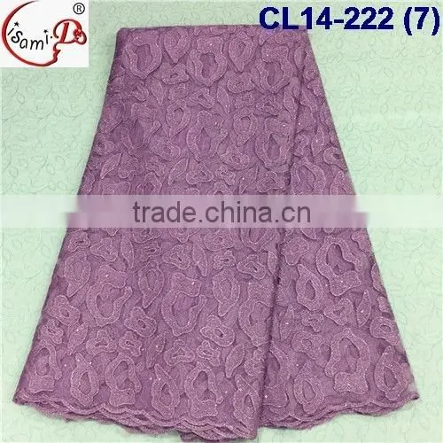 CL14-222 African style french lace fabric market in China, multi-color net tulle lace fabric