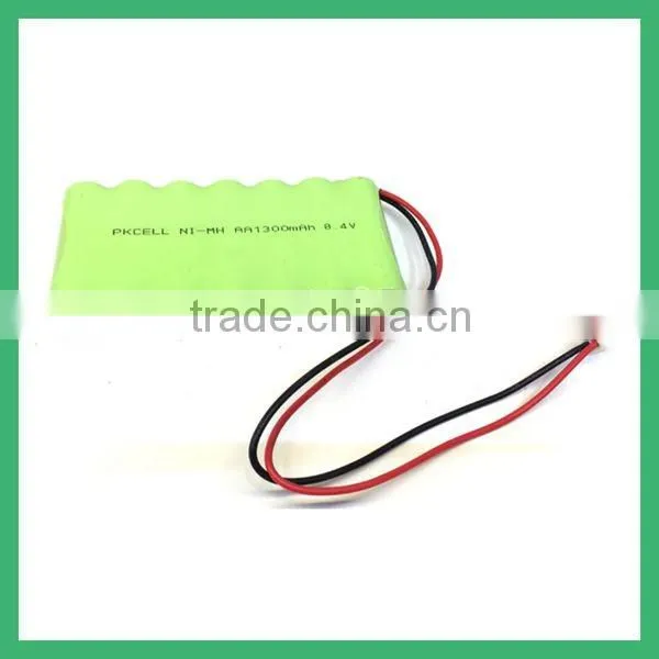 Good quality rechargeable battery pack 8.4V AA1300mAh NiMH Battery Pack from shenzhen PKCELL