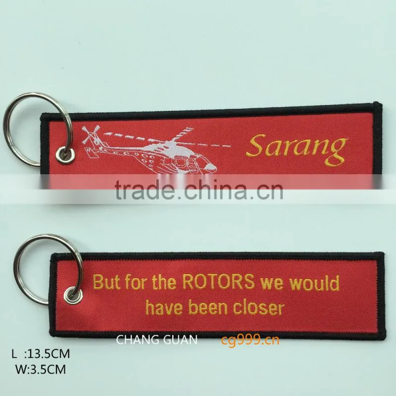The washable woven label key ring