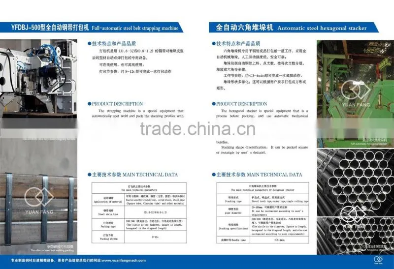 YFDBT-500 full automatic strapping machine for steel pipe
