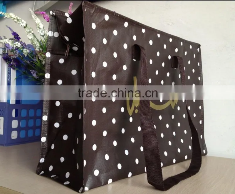 Foldable large shopping bag with zipper for quilt packing