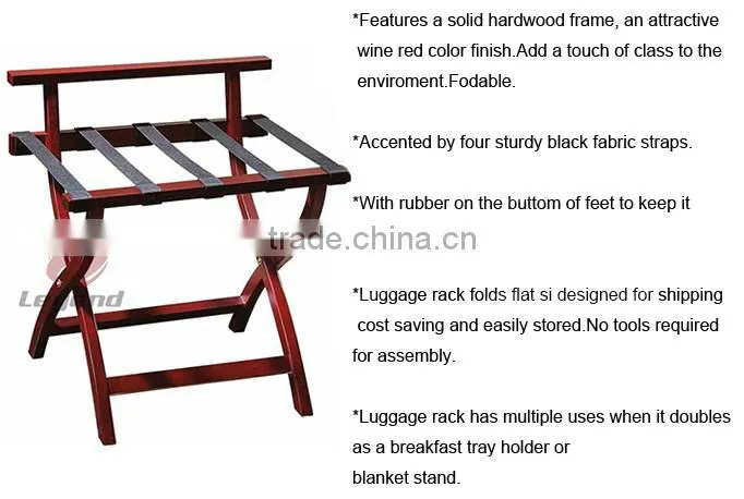 Hotel Articles Wooden foldable luggage rack for Bedroom