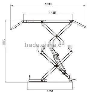 min height 110mm scissor hydraulic lift