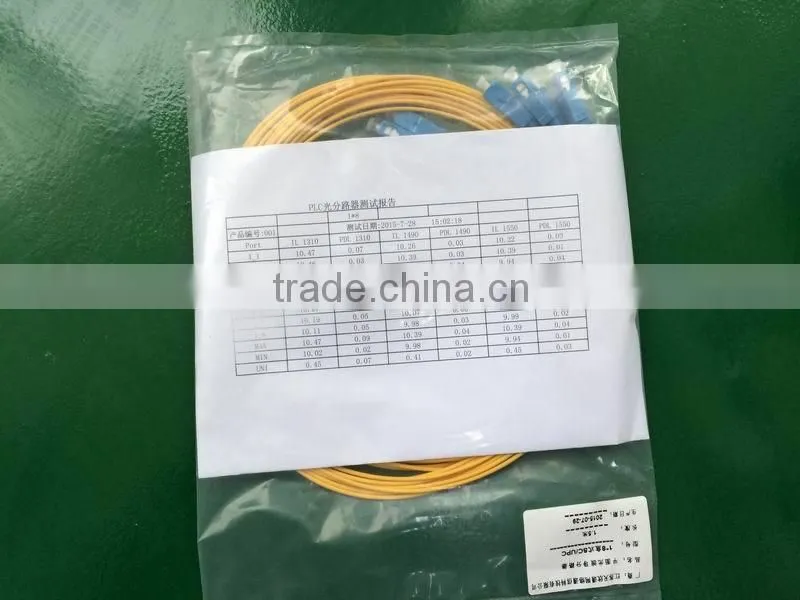 1x8 SC/PC 2.0mm fanout fiber PLC optical splitter