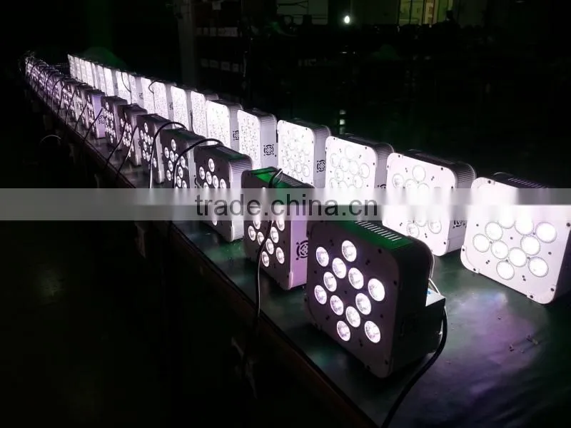 12*15w quad led par light 12*15w rgbwa 5-in-1 high power led flat par can slim par led