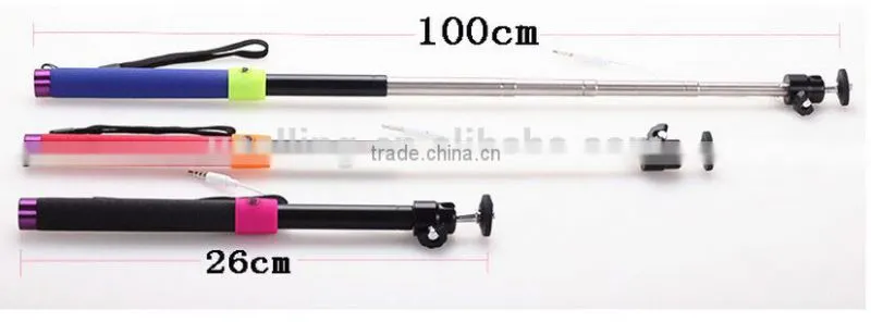 Handheld Audio Cable Take Pole Selfile Stick, Wired Monopod Selfie Stick